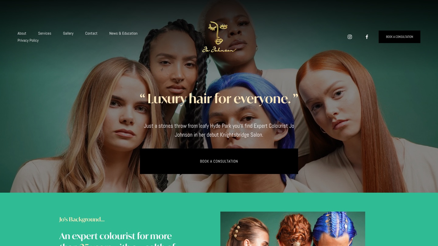 Homepage screenshot of Jo Johnson